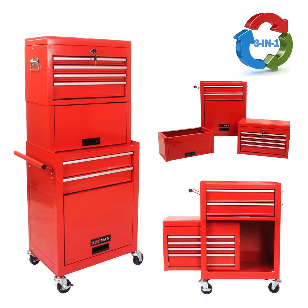 The Seizeen 6-Drawer Rolling Tool Box in Red is on sale right now at Walmart