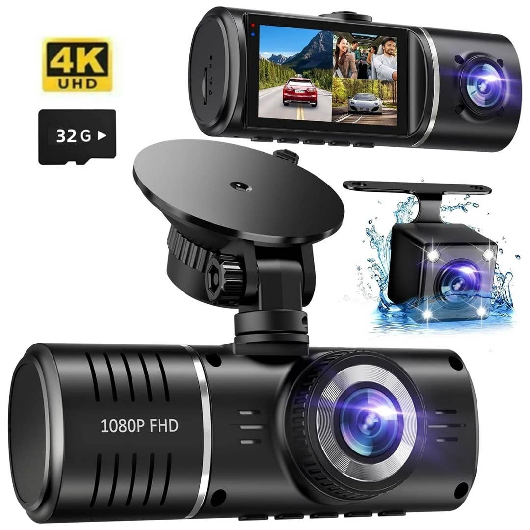 The ALDF 3-Channel Dash Cam is on sale right now at Walmart