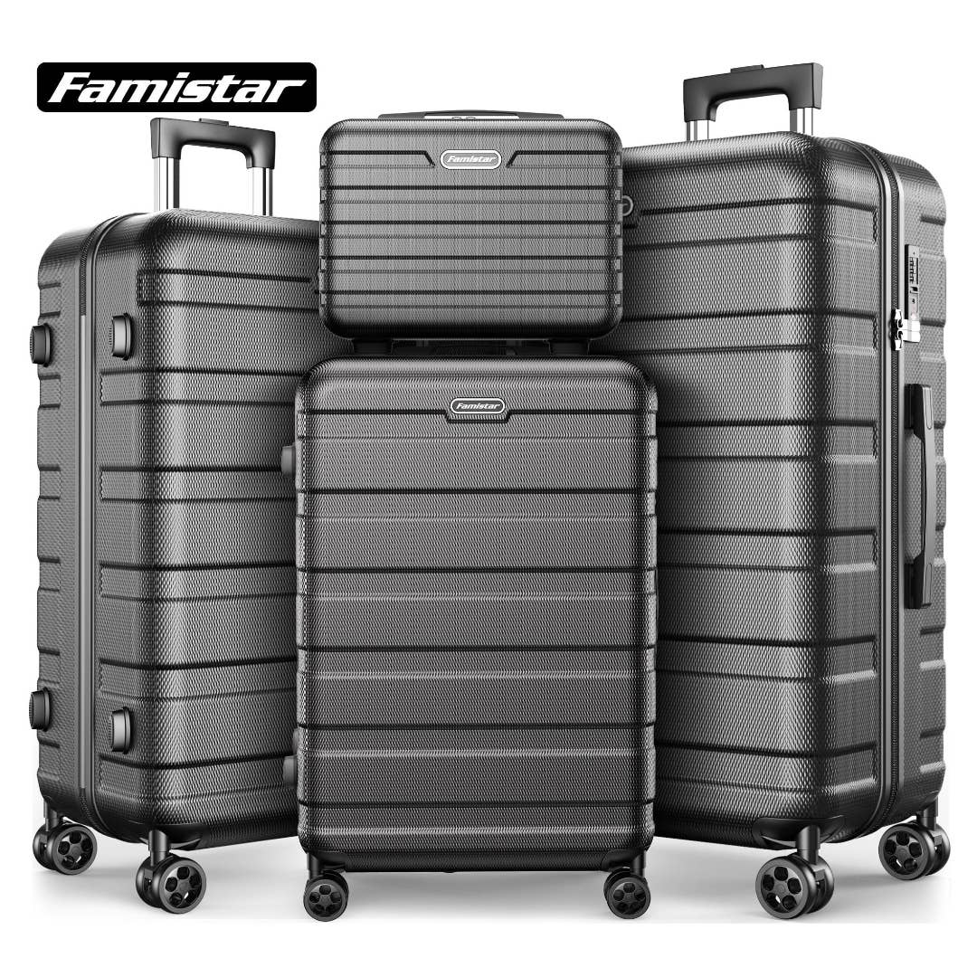 Famistar 4-Piece Hardside Luggage Suitcase Set