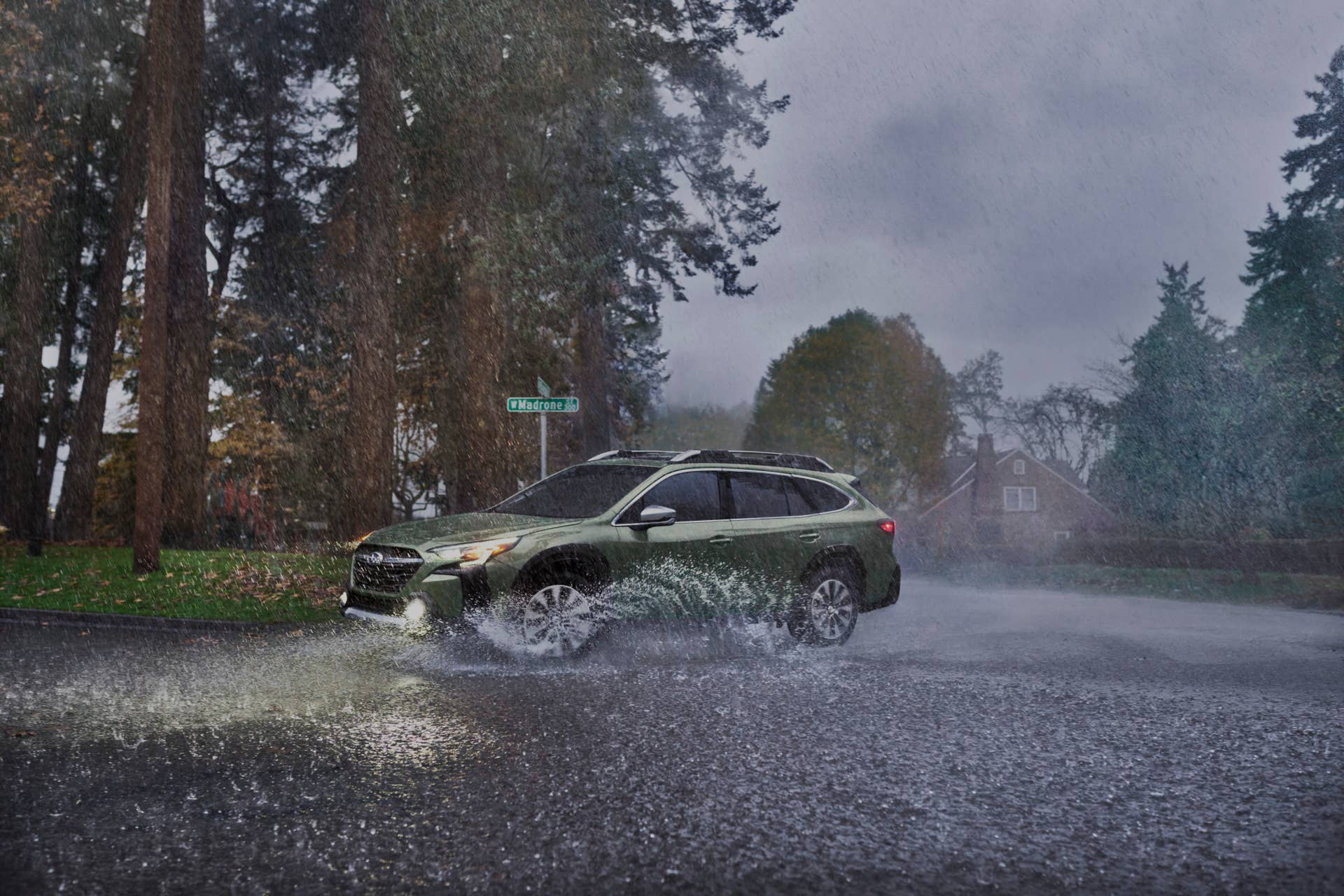 2025 Subaru Outback side view water driving
