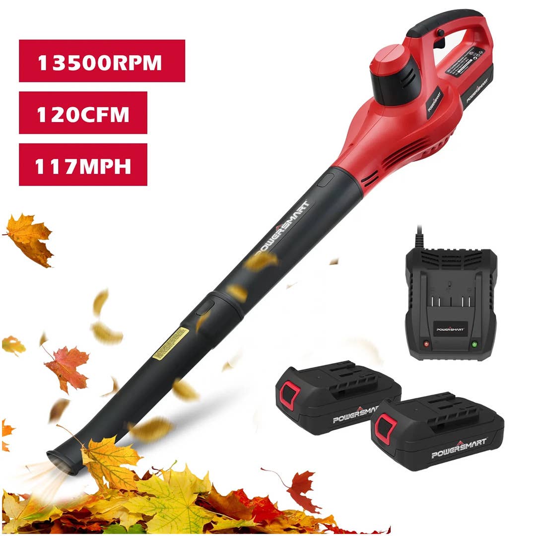 The PowerSmart 20V Cordless Leaf Blower is on sale right now at Walmart
