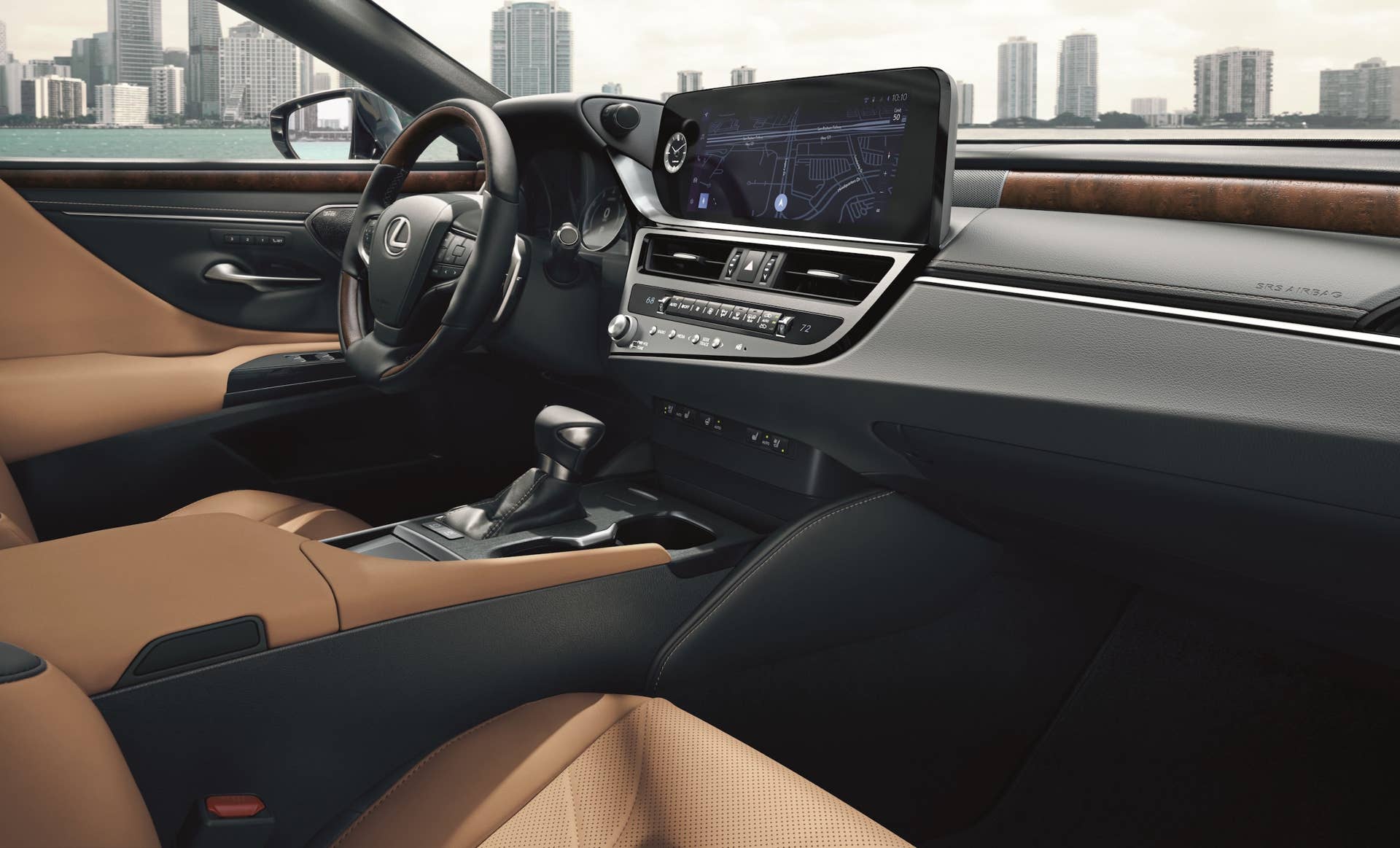 2025 Lexus ES 350 with brown interior front cabin