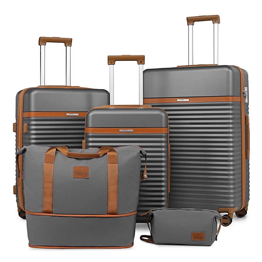 The Joyway 5-Piece Spinner Luggage Set is on sale right now at Walmart