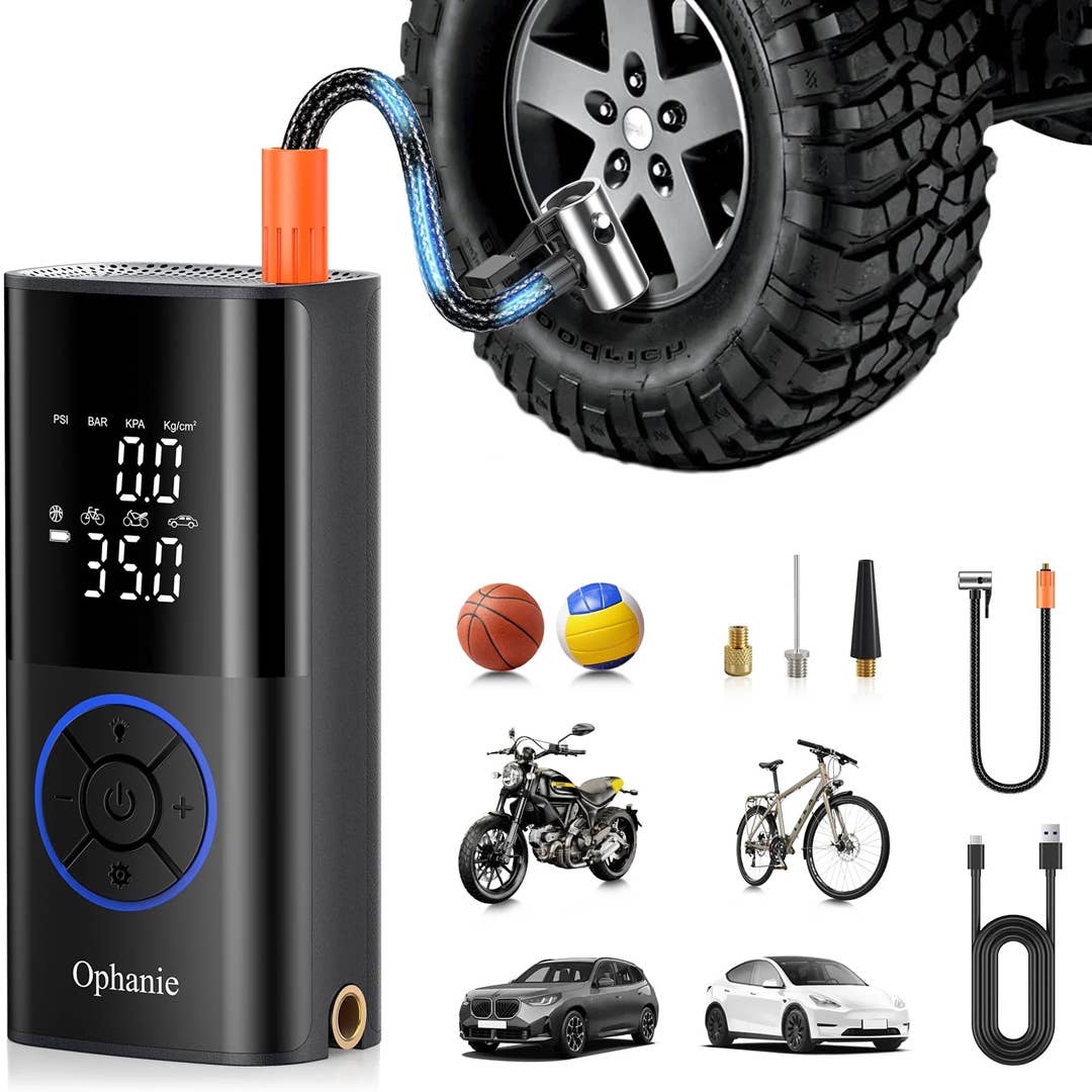 The Ophanie Cordless Tire Inflator is on sale right now at Walmart