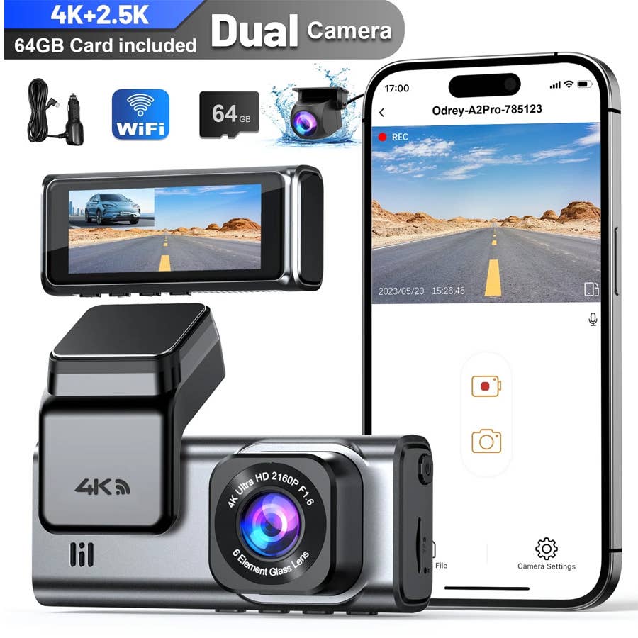 The Odrey Dual Dash Cam is on sale right now at Walmart.