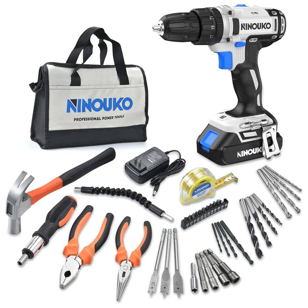 The Ninouko 20V Cordless Drill Set is on sale right now at Amazon