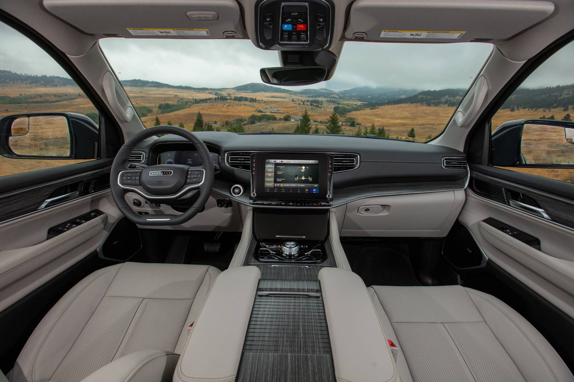 2025 Jeep® Wagoneer L Series III beige interior front cabin