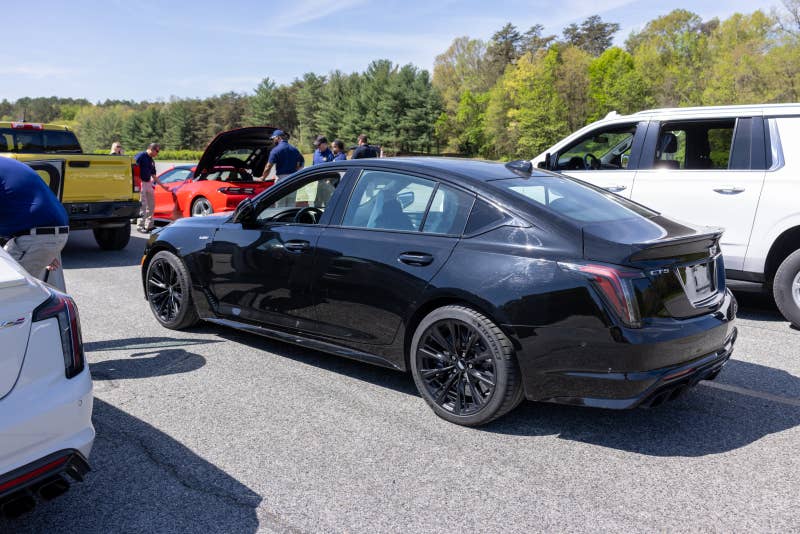 A Cadillac CT5-V Blackwing at the James J. Rowley Training Center.