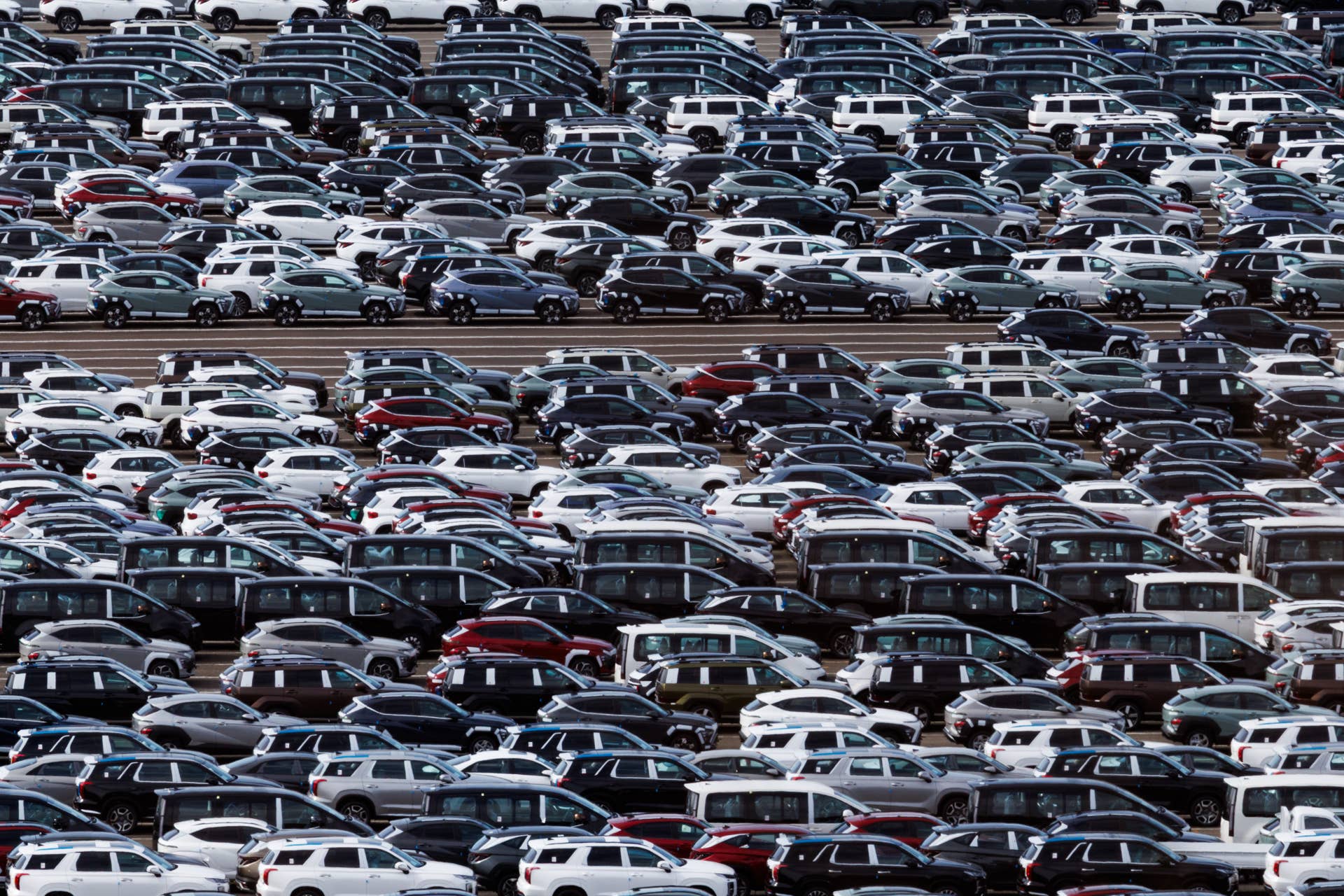 Hyundai vehicles prepping for U.S. export from South Korean port