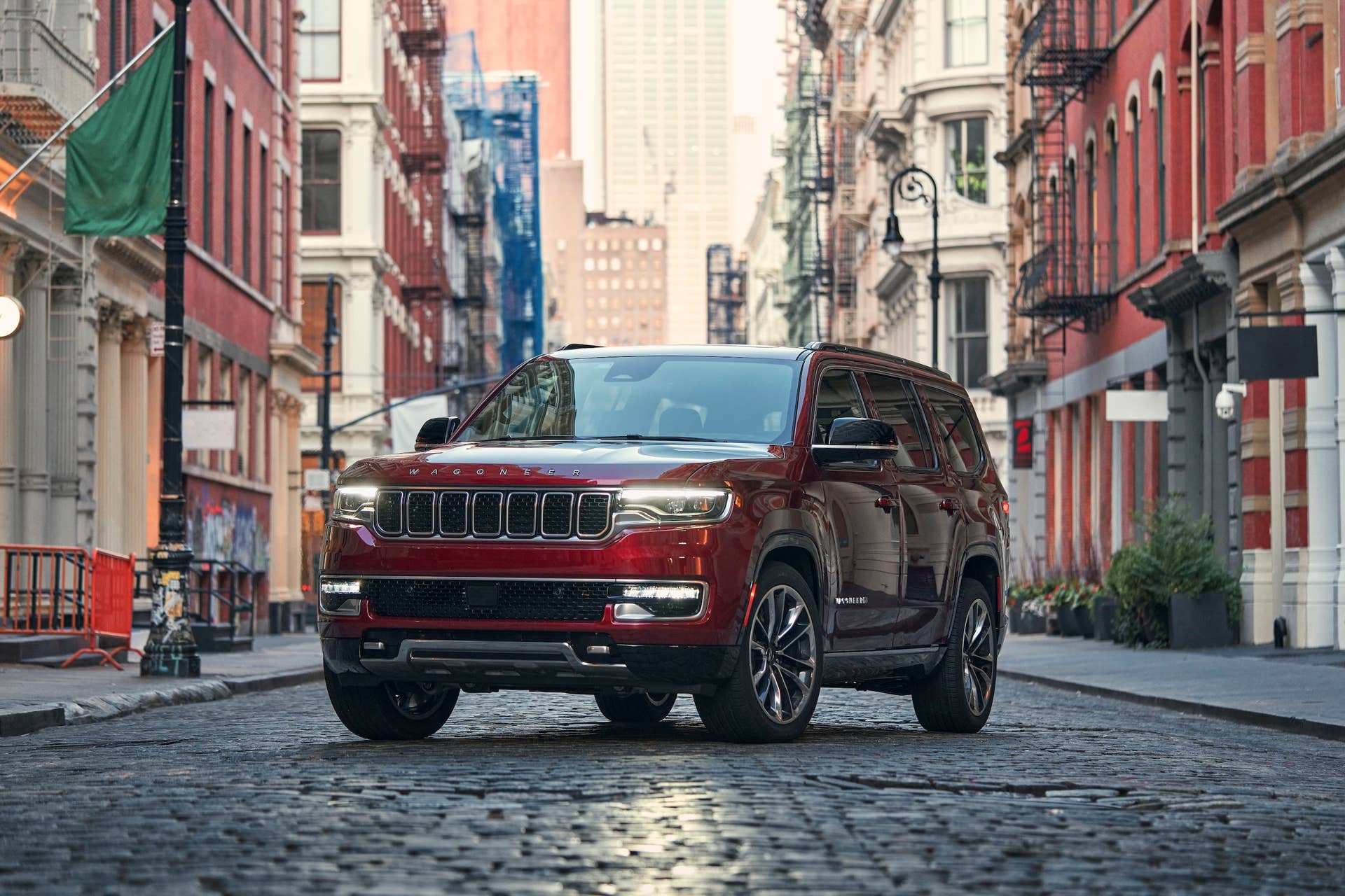 2025 Jeep® Wagoneer red front angled view