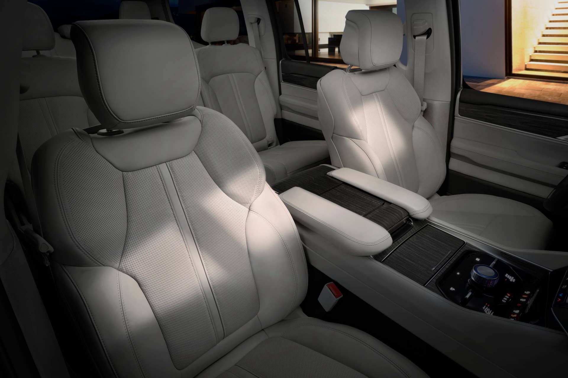 2025 Jeep® Wagoneer beige interior rearward view