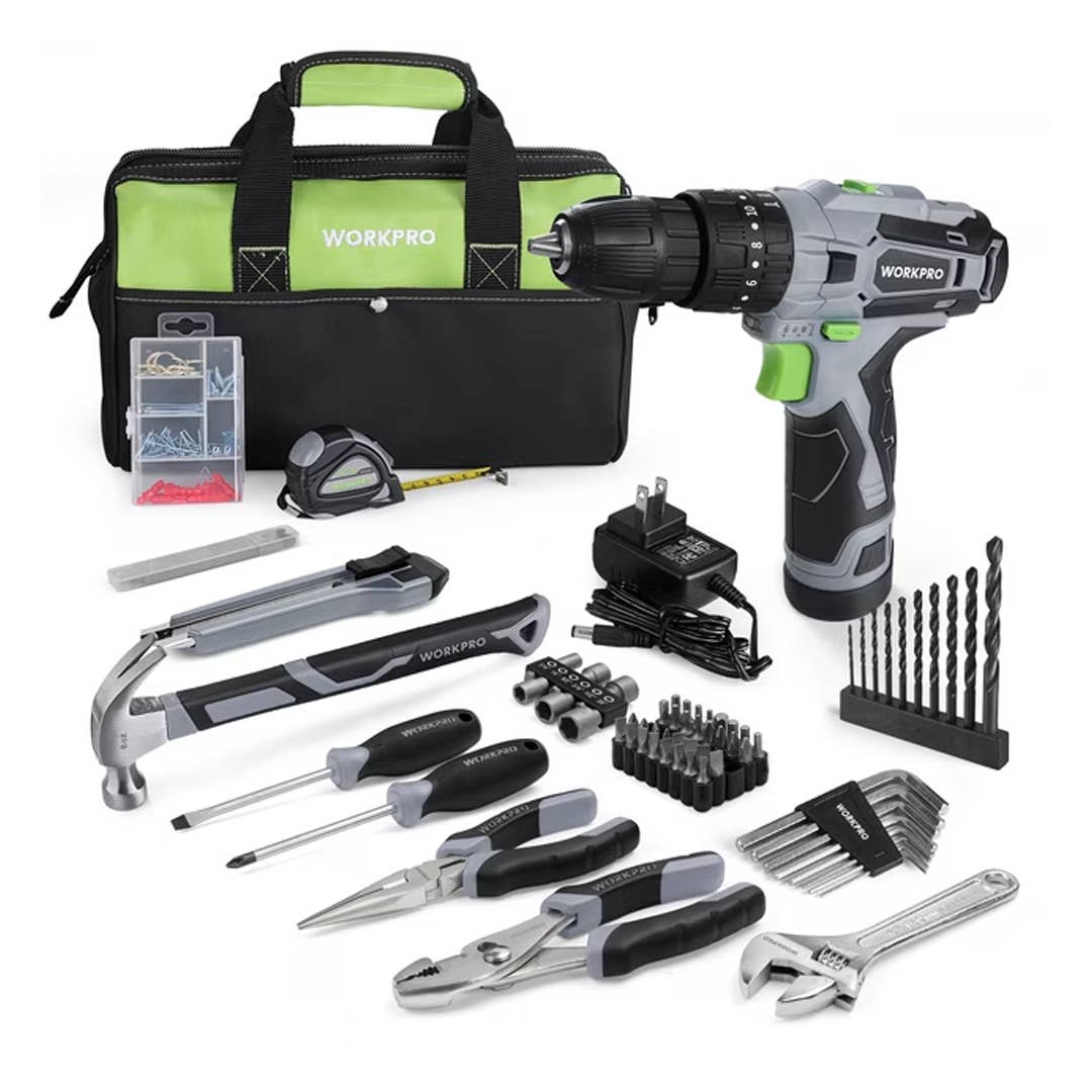 The Workpro 12V Cordless Drill Set is on sale right now at Walmart