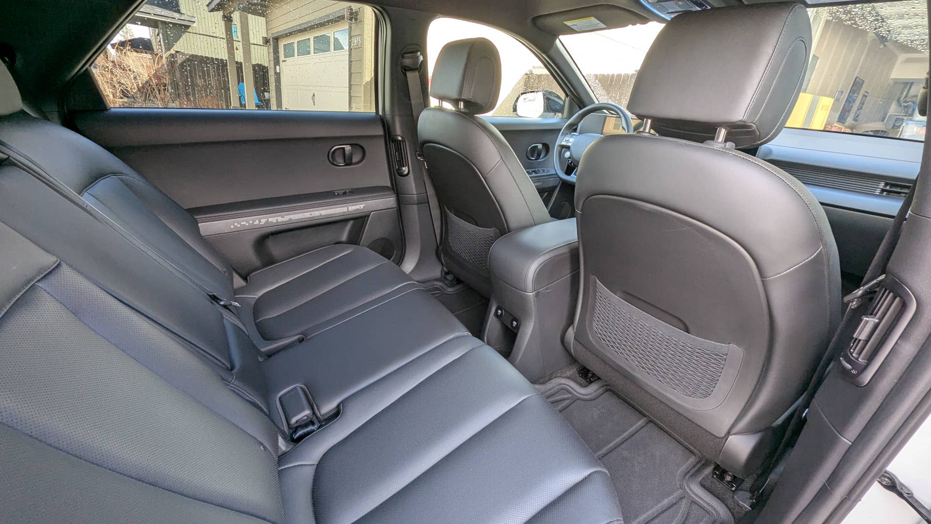 The interior of the Hyundai IONIQ 5 XRT from the rear seats