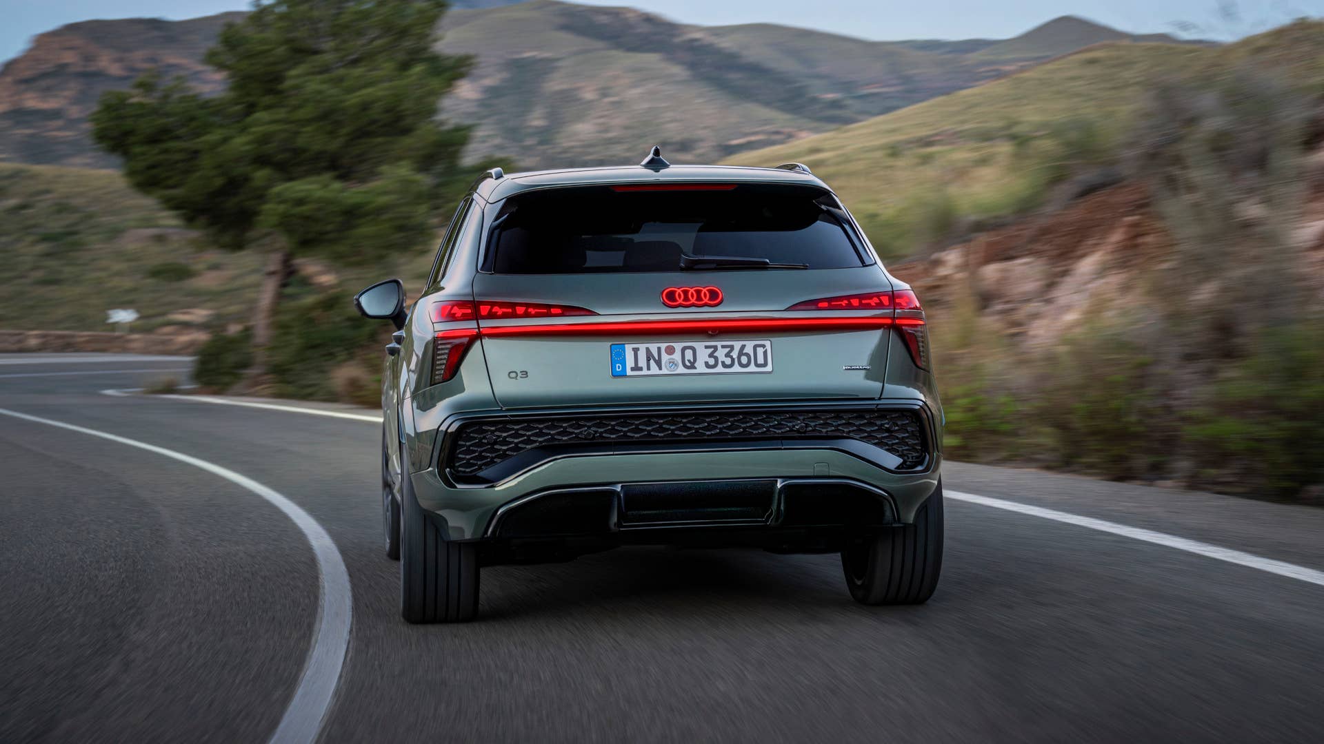 2026 Audi Q3 in Sage Green rear view