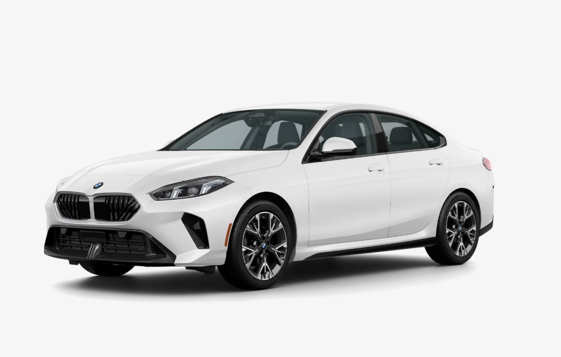 2026 BMW 2 Series Gran Coupe front 3/4 view, white