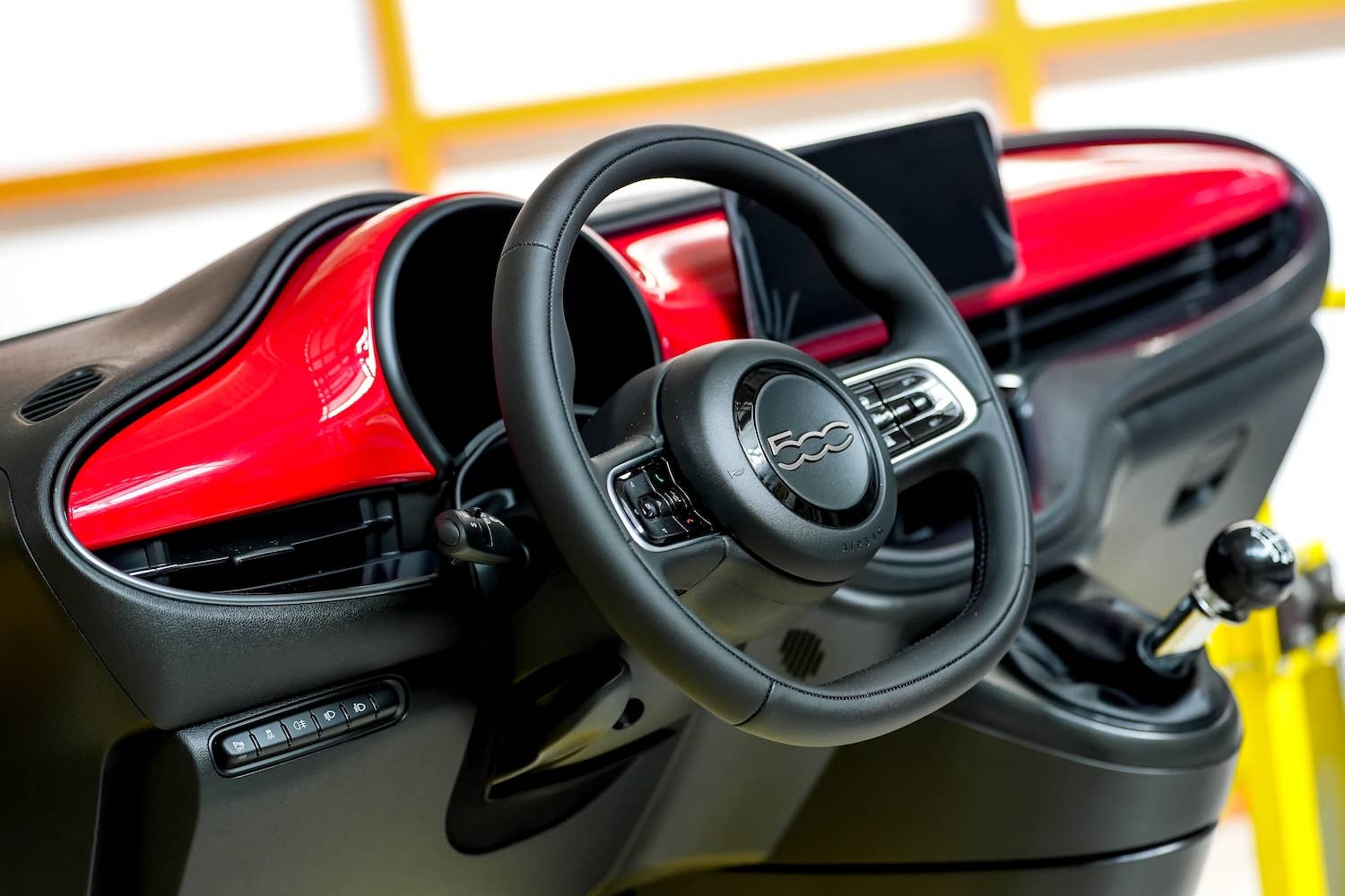 New Fiat 500 Hybrid red interior