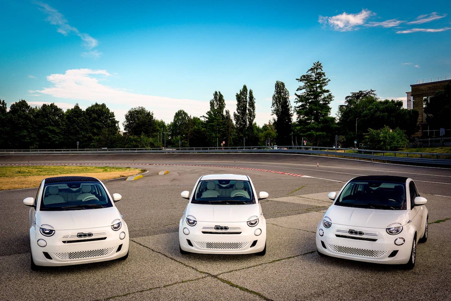 New Fiat 500 Hybrid front quarter group shot