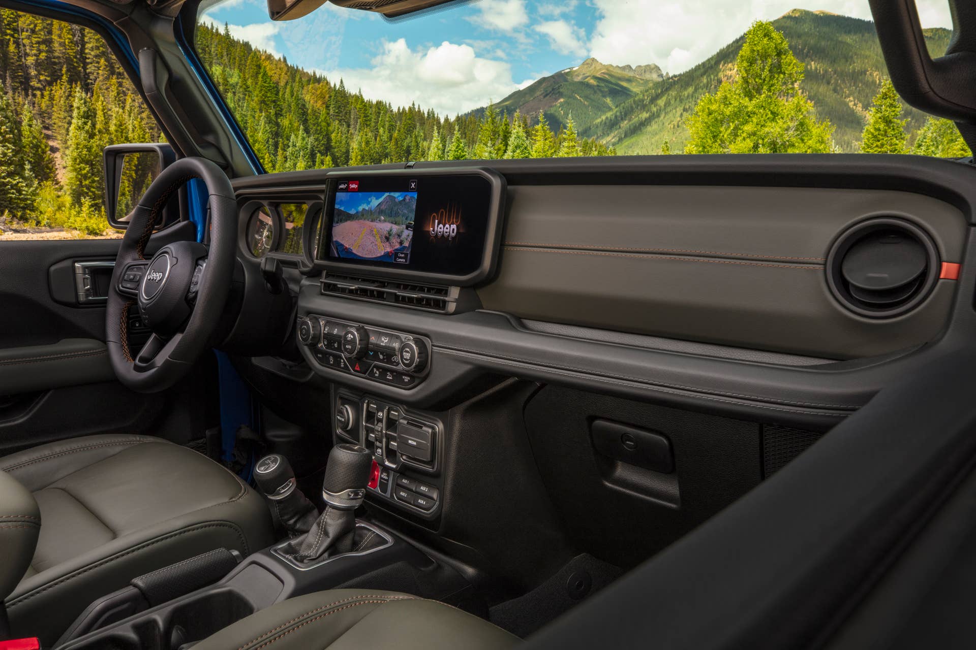 2025 Jeep Gladiator Mojave X black interior front cabin
