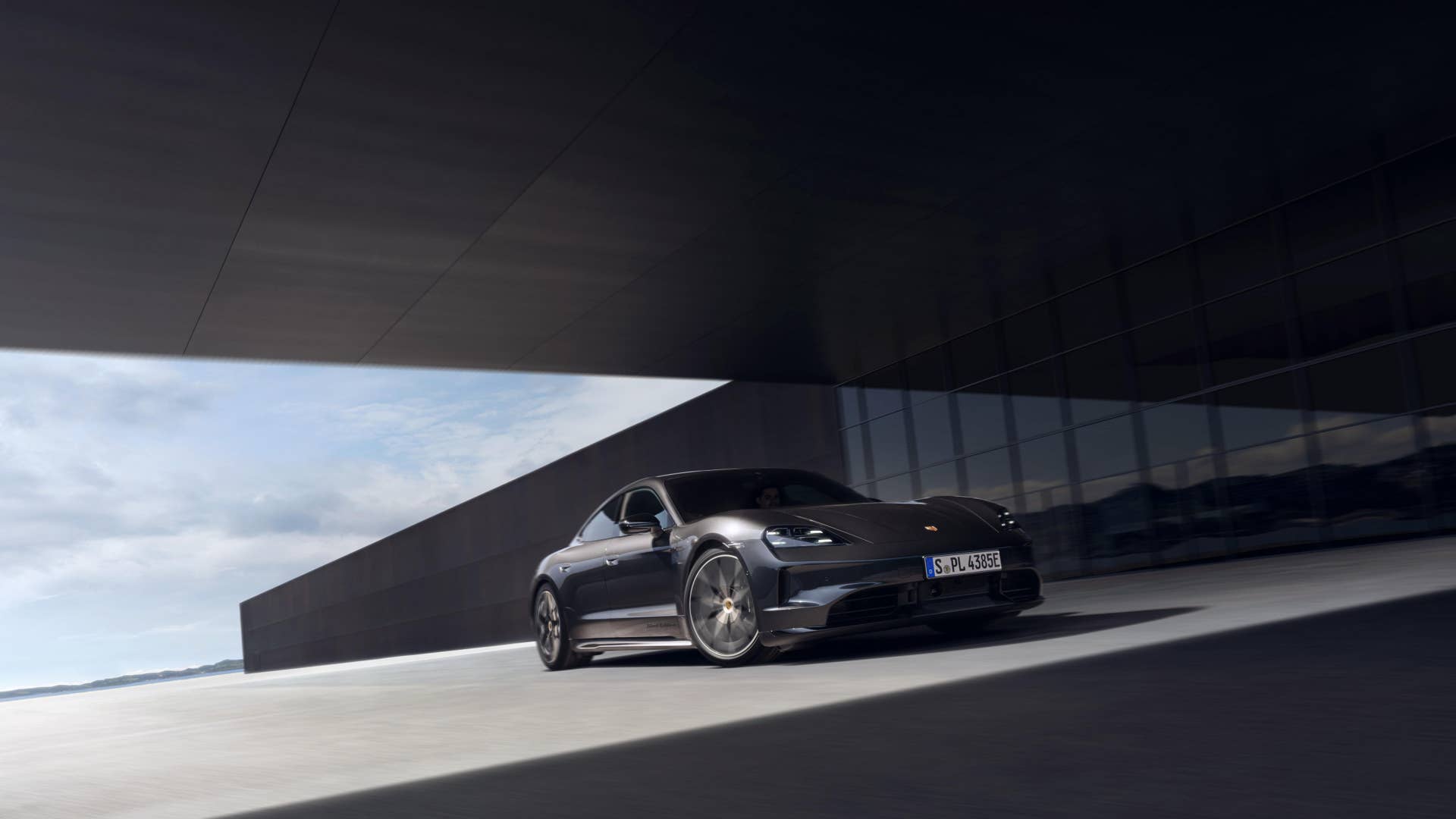 2026 Porsche Taycan 4S Black Edition front angled view