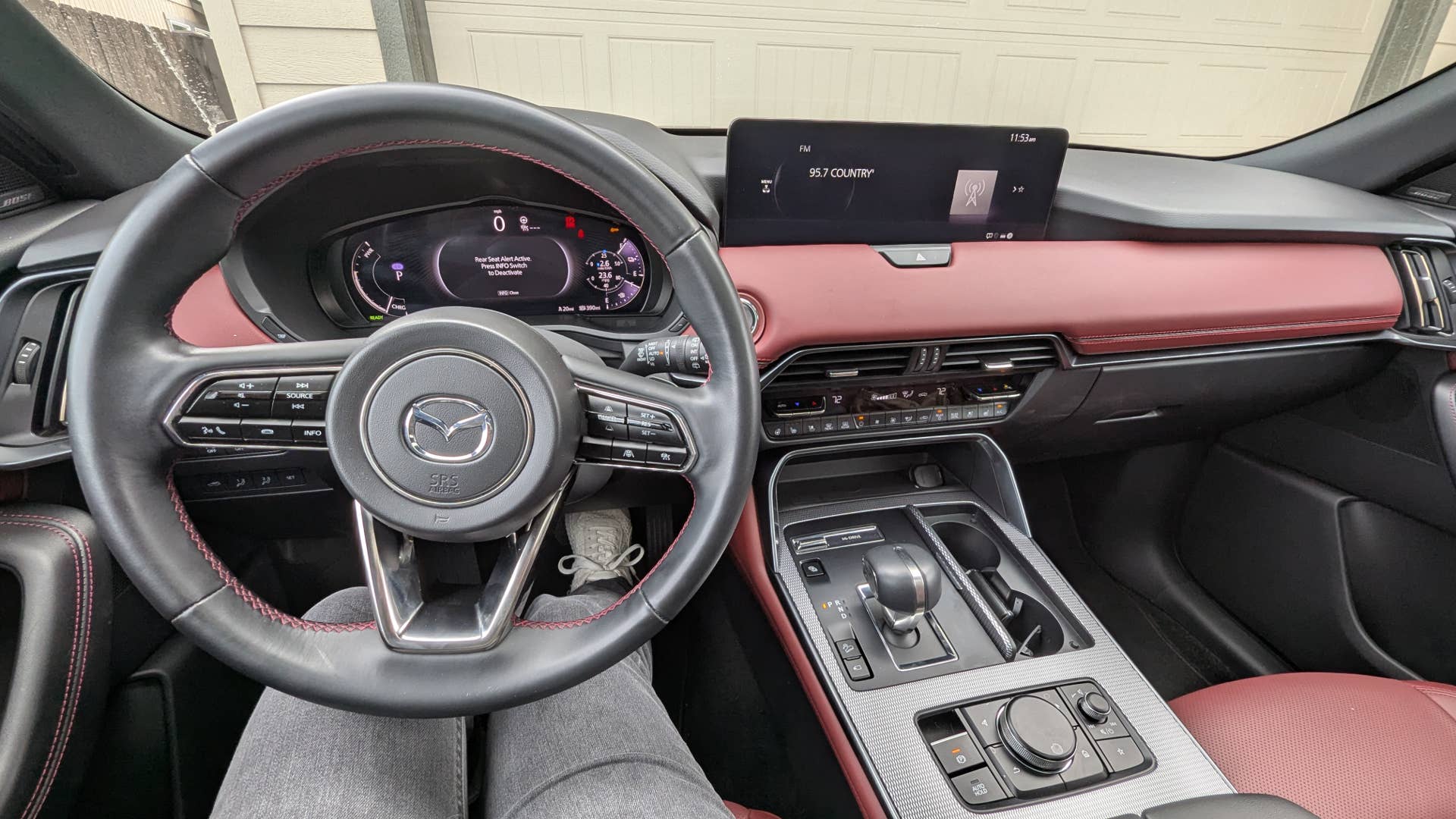The interior of the CX-70 PHEV from the driver's seat