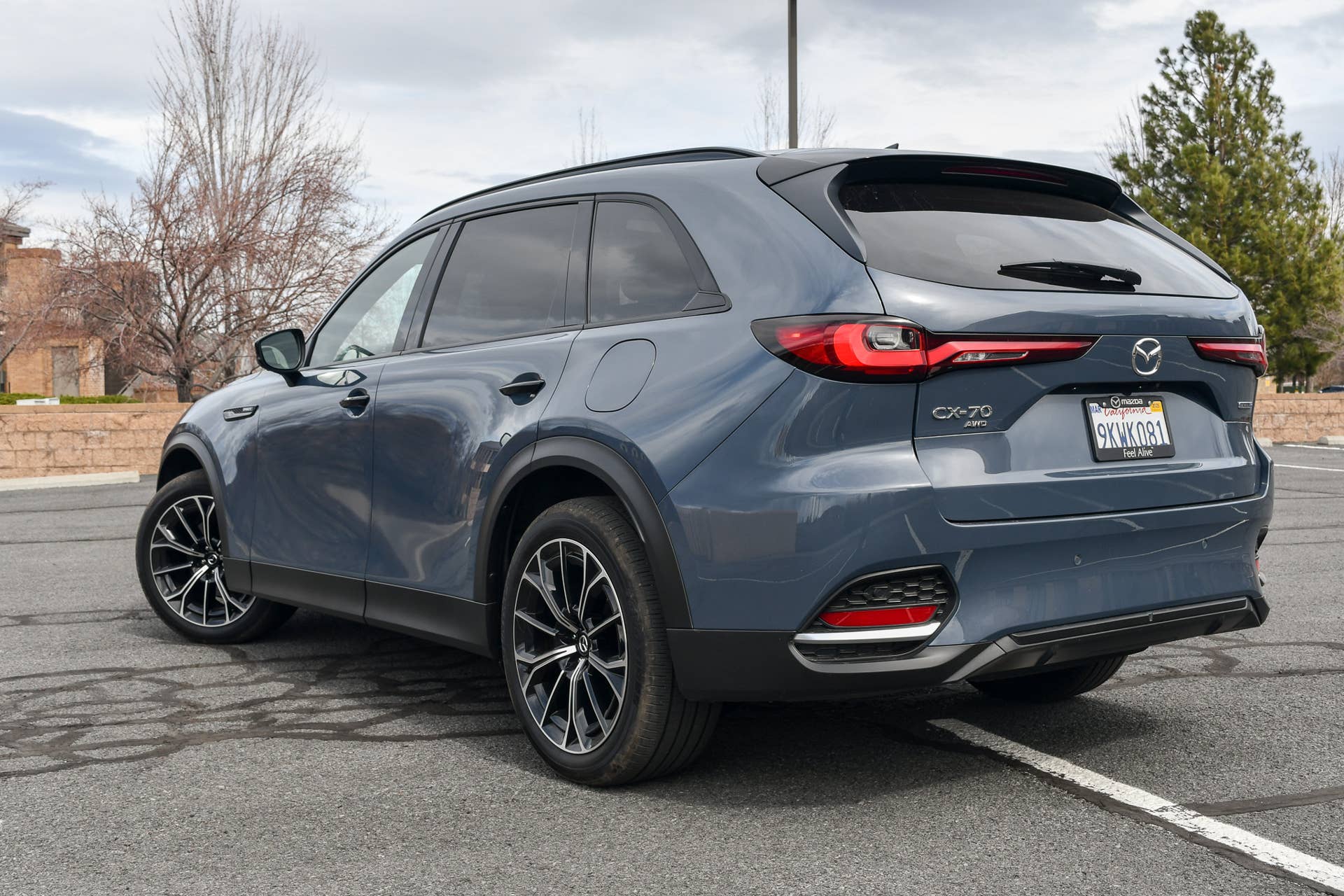 The rear end of the Mazda CX-70 PHEV Premium Plus