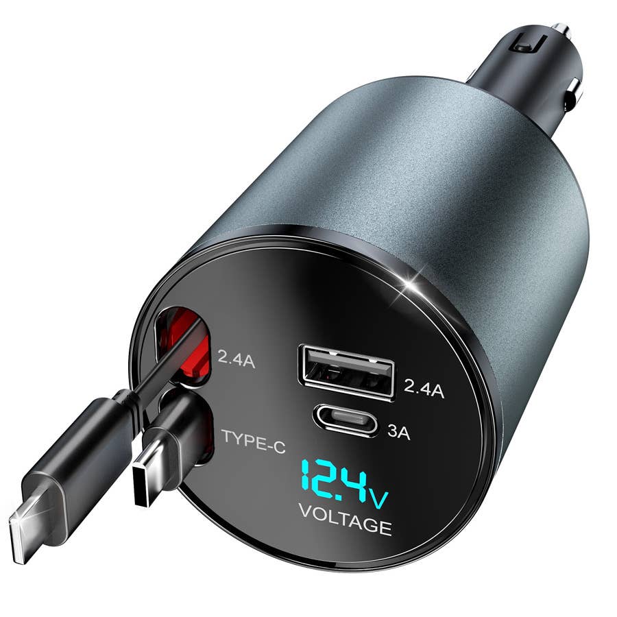The Cshidworld 4-in-1 Retractable Car Charger is on sale now at Walmart.