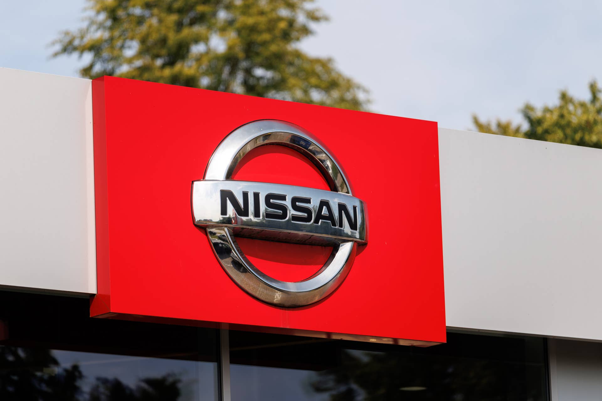 Nissan logo on a branch in Bavaria