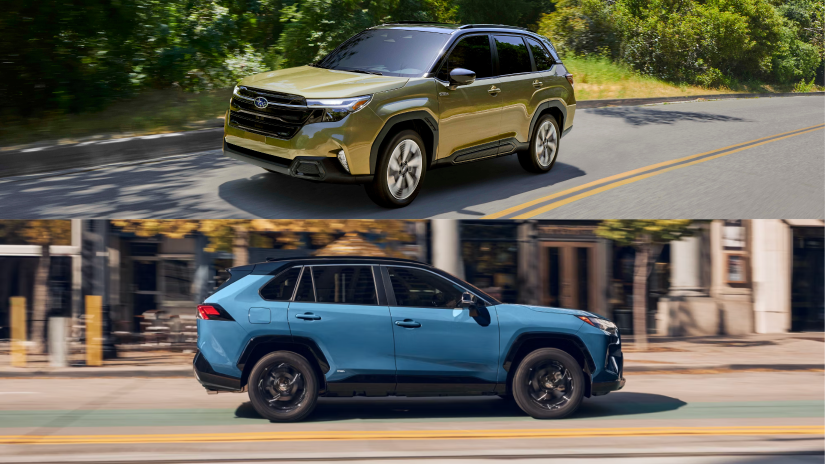 2025 Toyota RAV4 Hybrid and the Subaru Forester hybrid