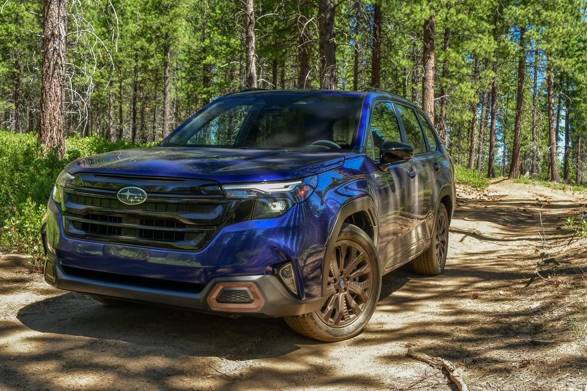 The front end of the 2025 Subaru Forester Hybrid