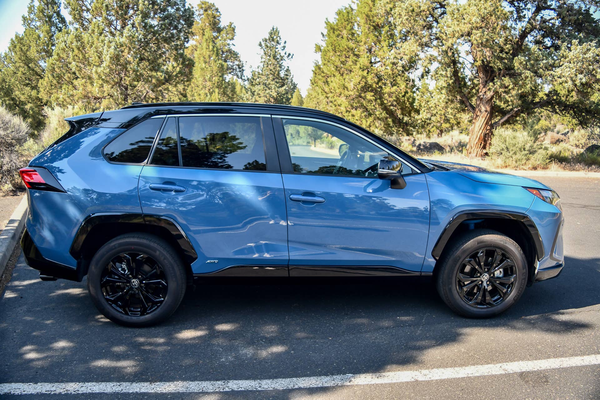 The side profile of the 2025 Toyota RAV4 XSE