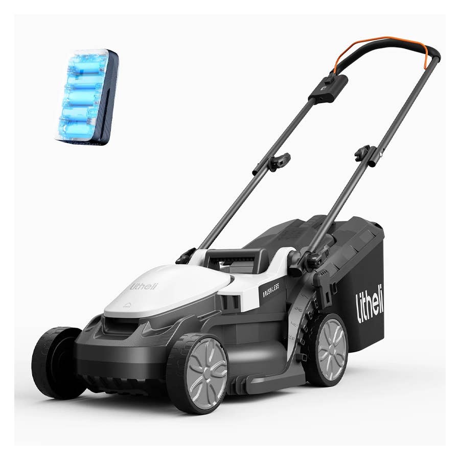 The Litheli 13-Inch Cordless Lawn Mower is on sale now at Walmart.