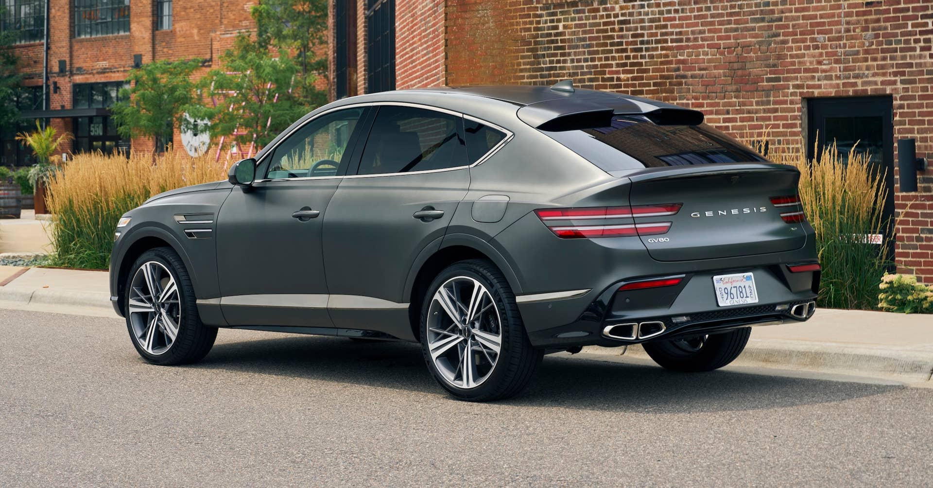 2025 Genesis GV80 Coupe gray rear angled view