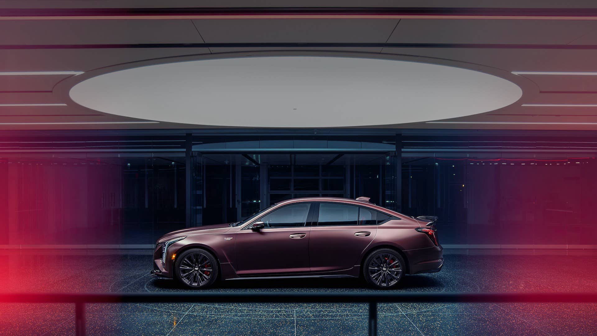 2026 Cadillac CT5-V Blackwing maroon side view