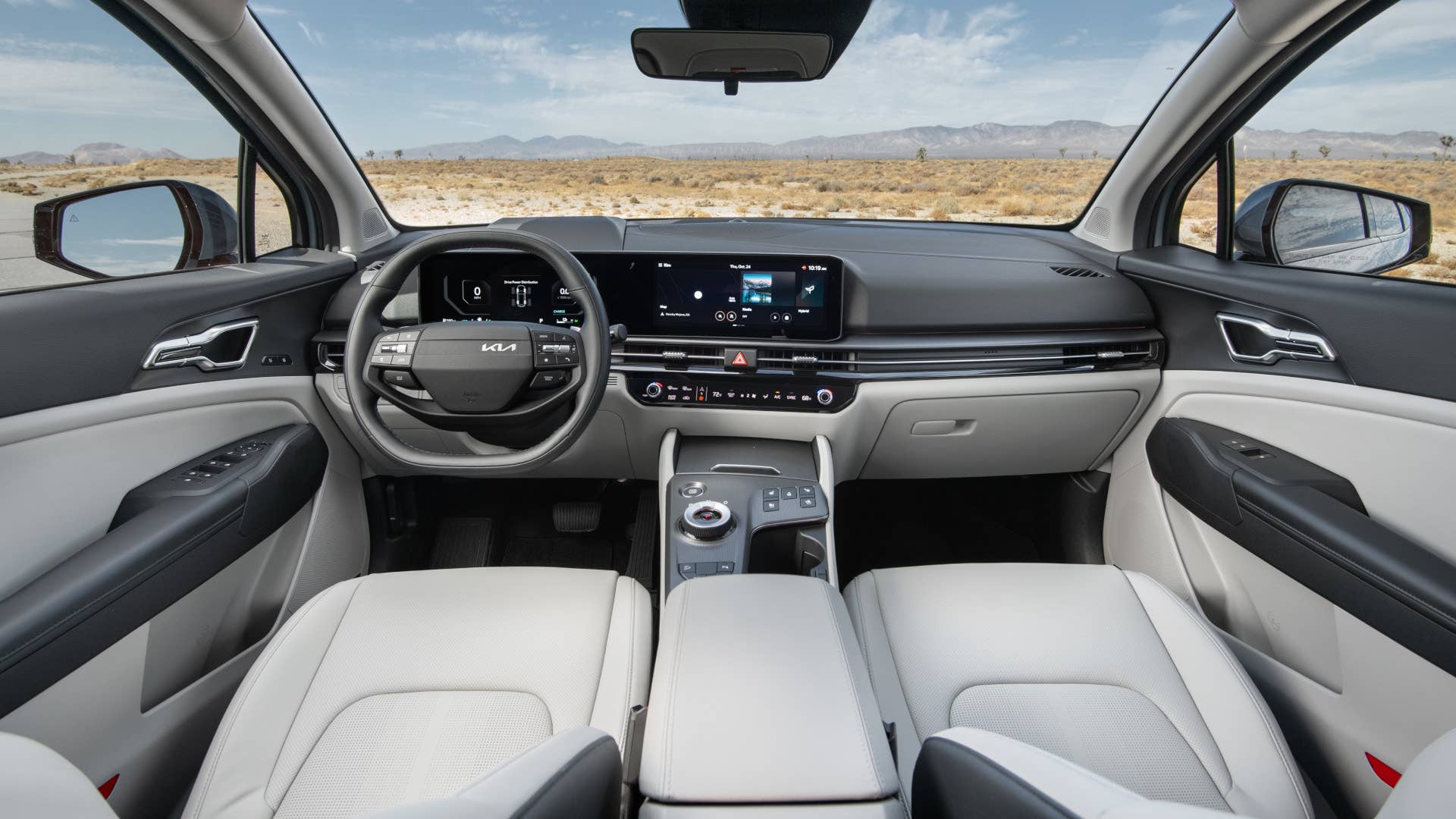 2026 Kia Sportage Hybrid white interior front cabin