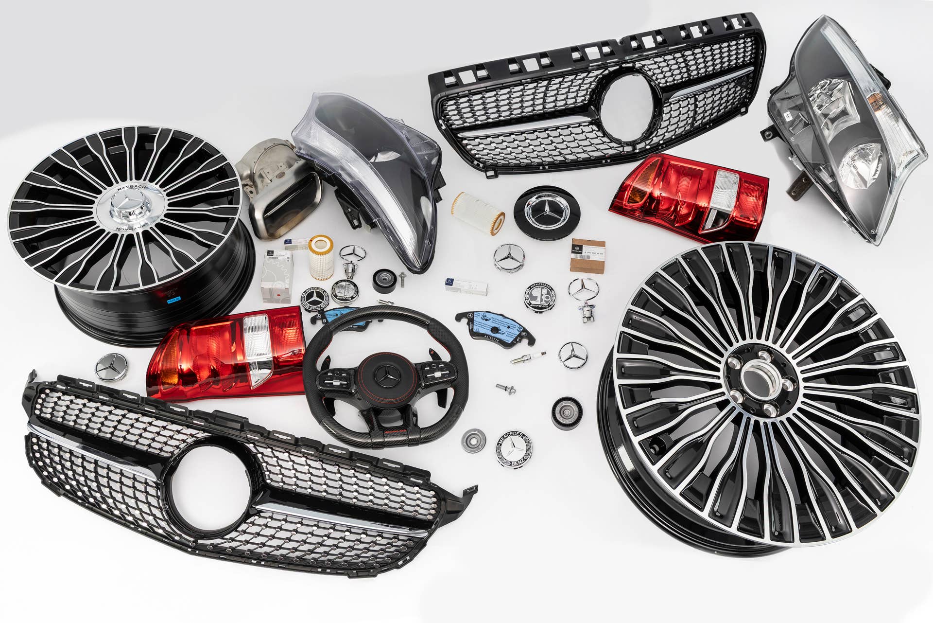Collage of counterfeit products and original parts