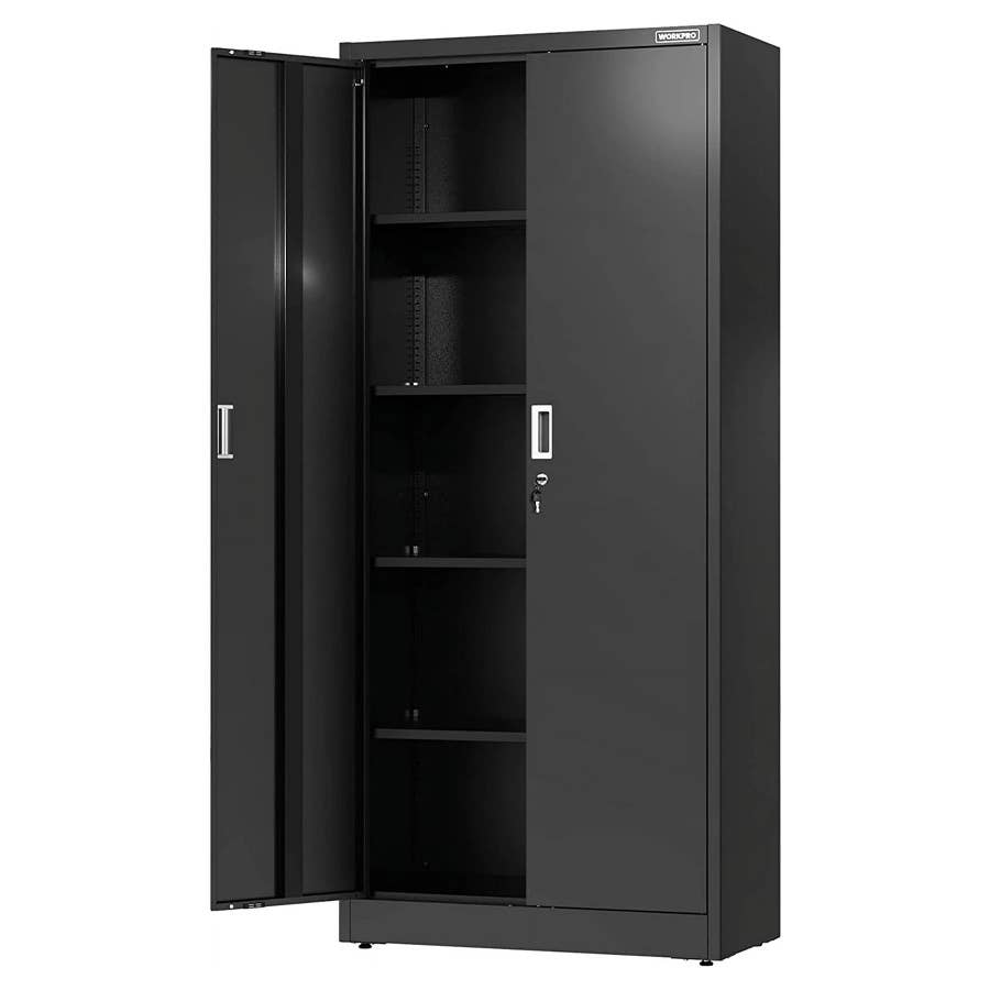The Workpro 71-Inch Metal Garage Storage Cabinet is on sale now at Walmart.