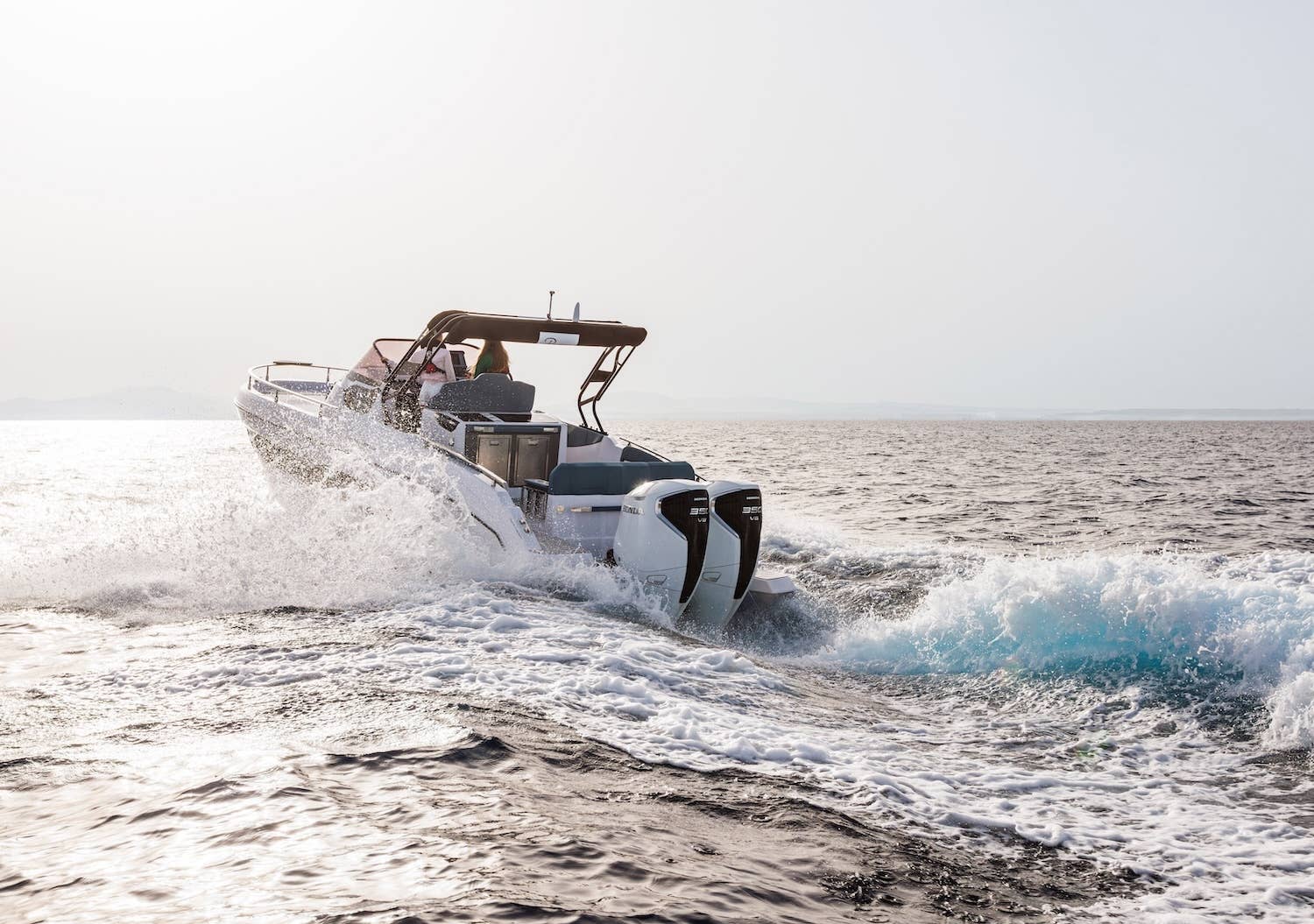 Honda BF350 outboard motor on water