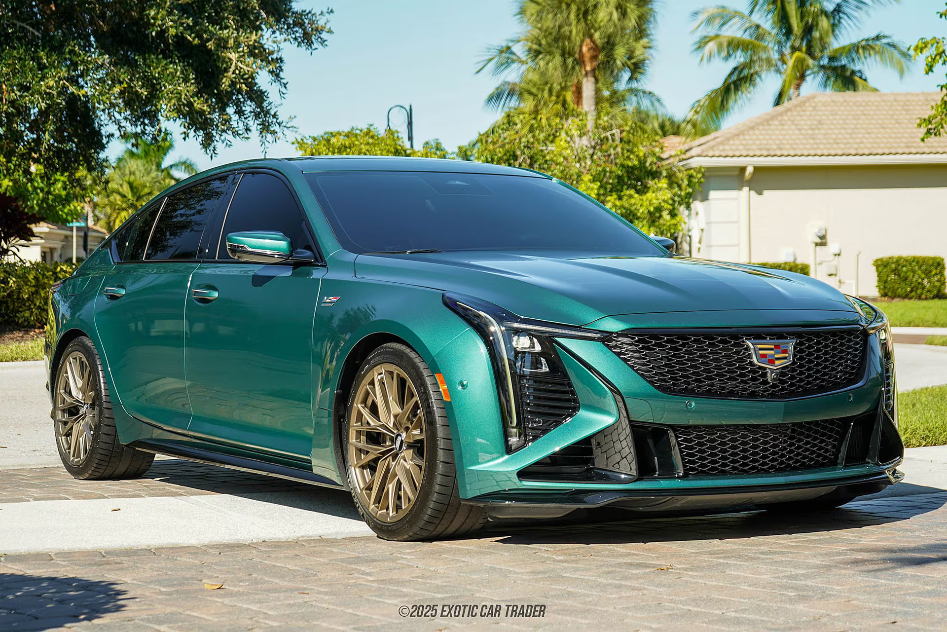 2025 Cadillac CT5 V Blackwing green front angled view