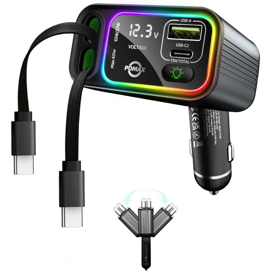The Pdmax Retractable Car Charger is on sale now at Amazon.
