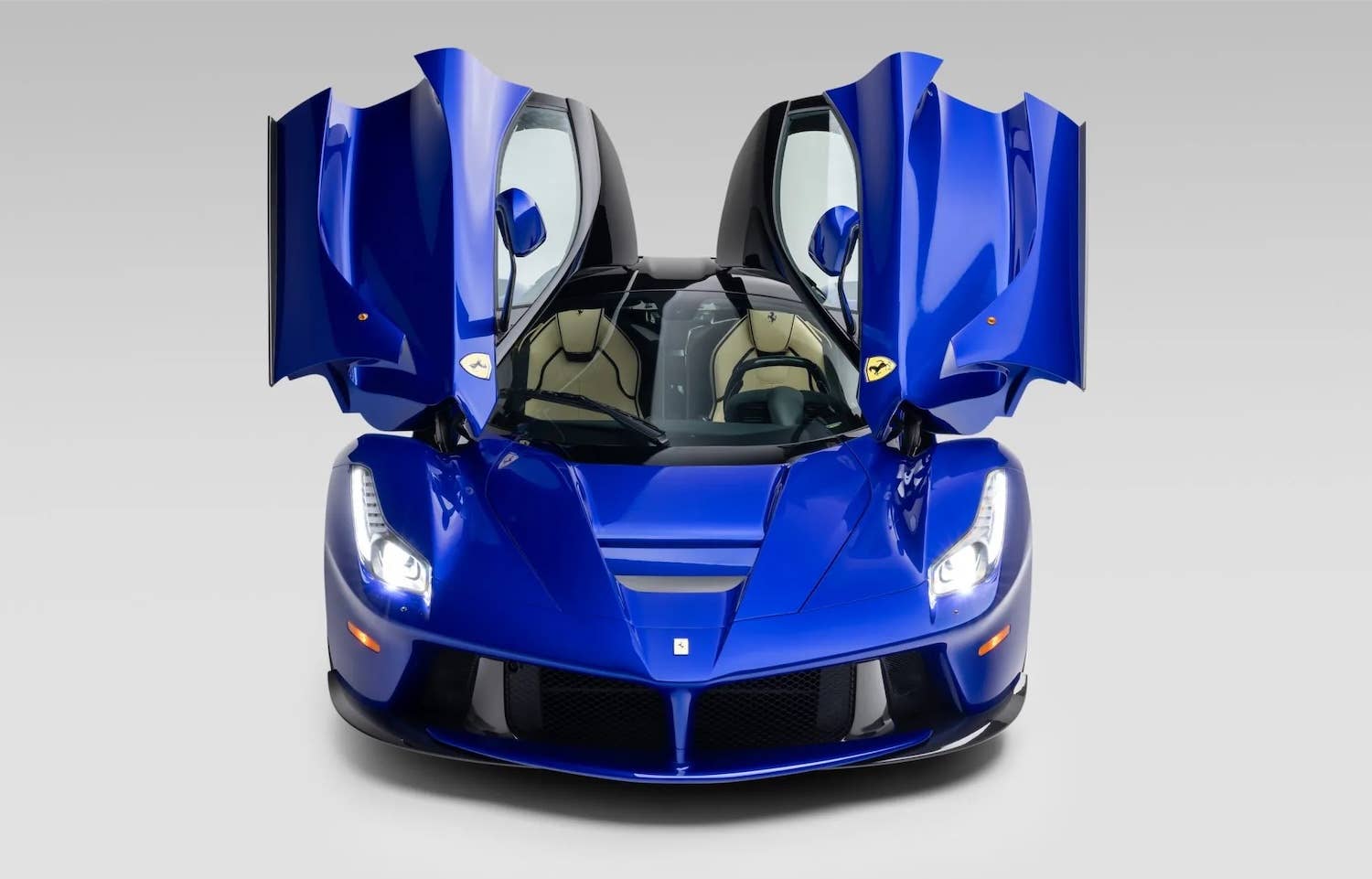2014 Ferrari LaFerrari Blue Elettrico front doors open