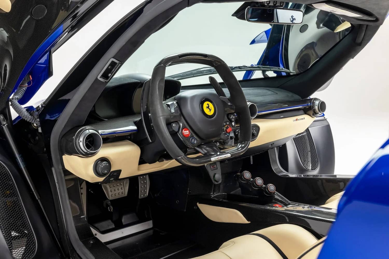 2014 Ferrari LaFerrari Blue Elettrico front interior steering wheel