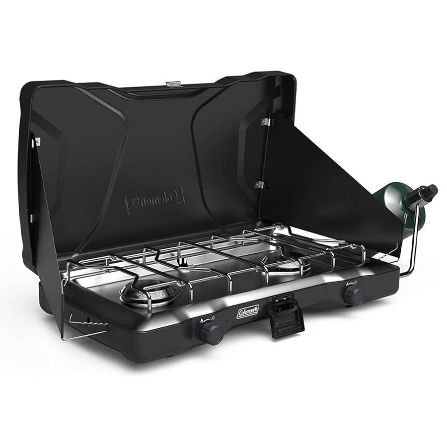 The Coleman Triton 2-Burner Camping Stove is on sale now at Amazon.