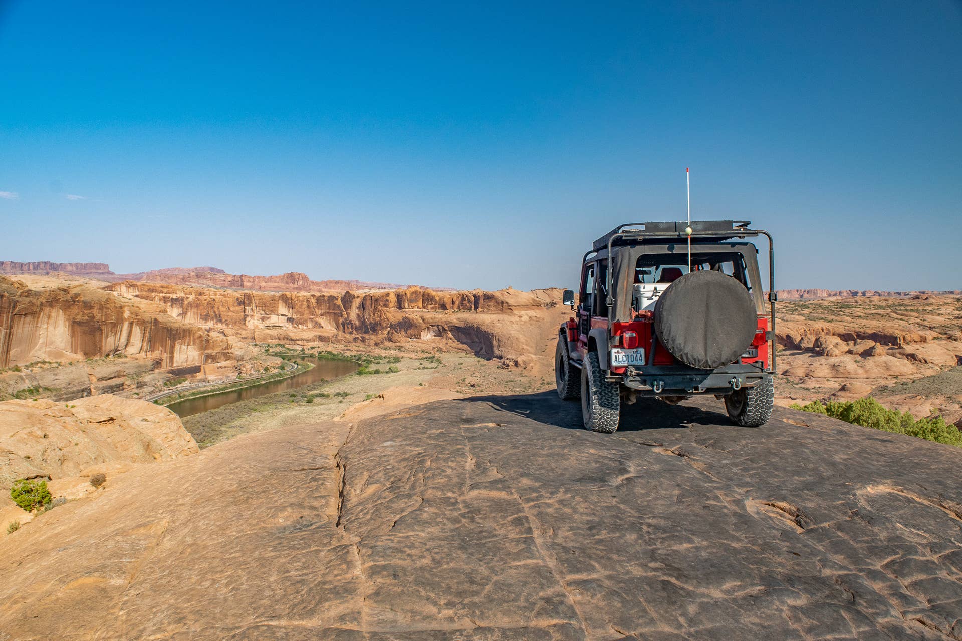 My Jeep Wrangler at the of Moab's Hell's Revenge trail
