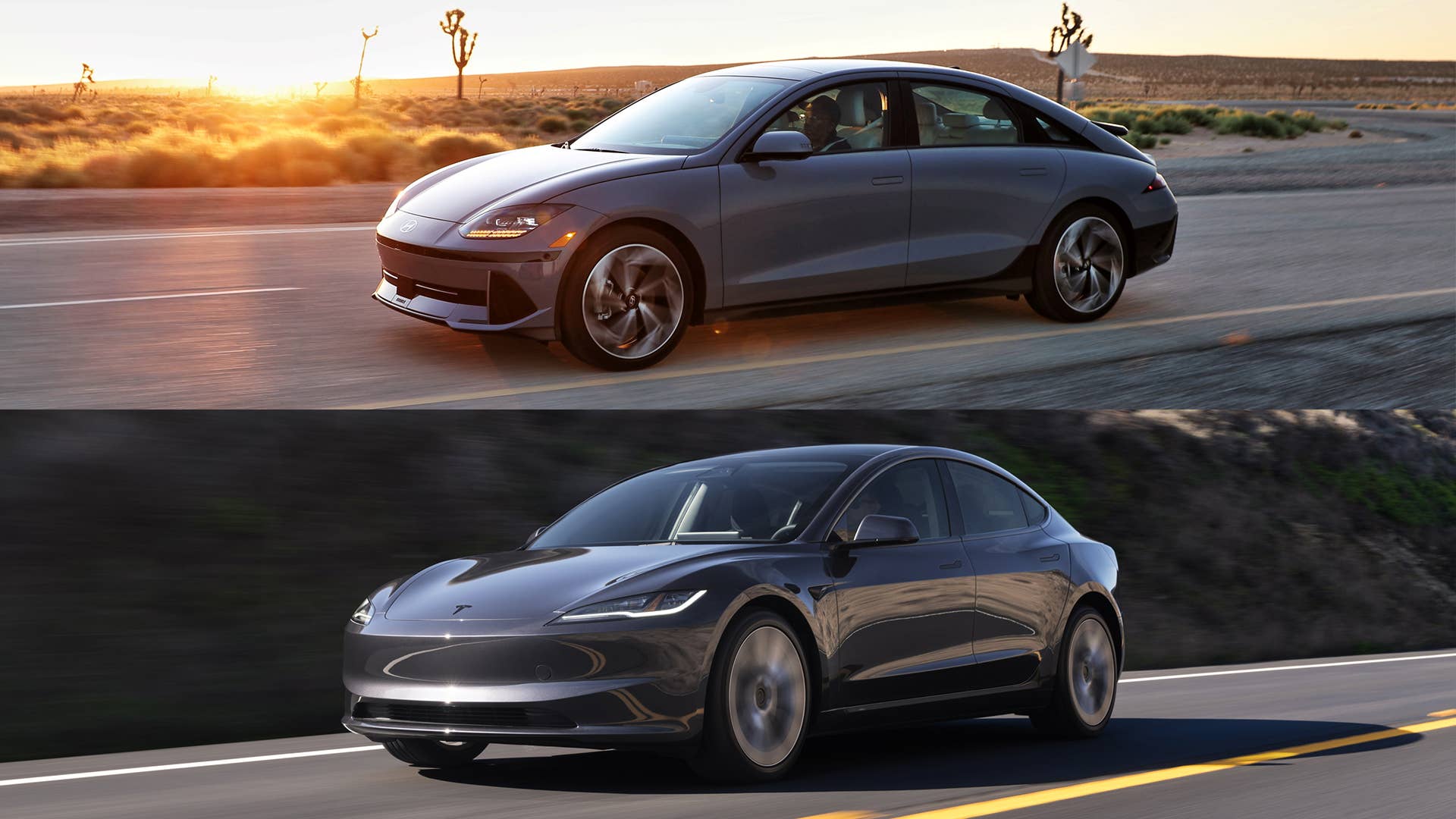 Hyundai Ioniq 6 and Tesla Model 3
