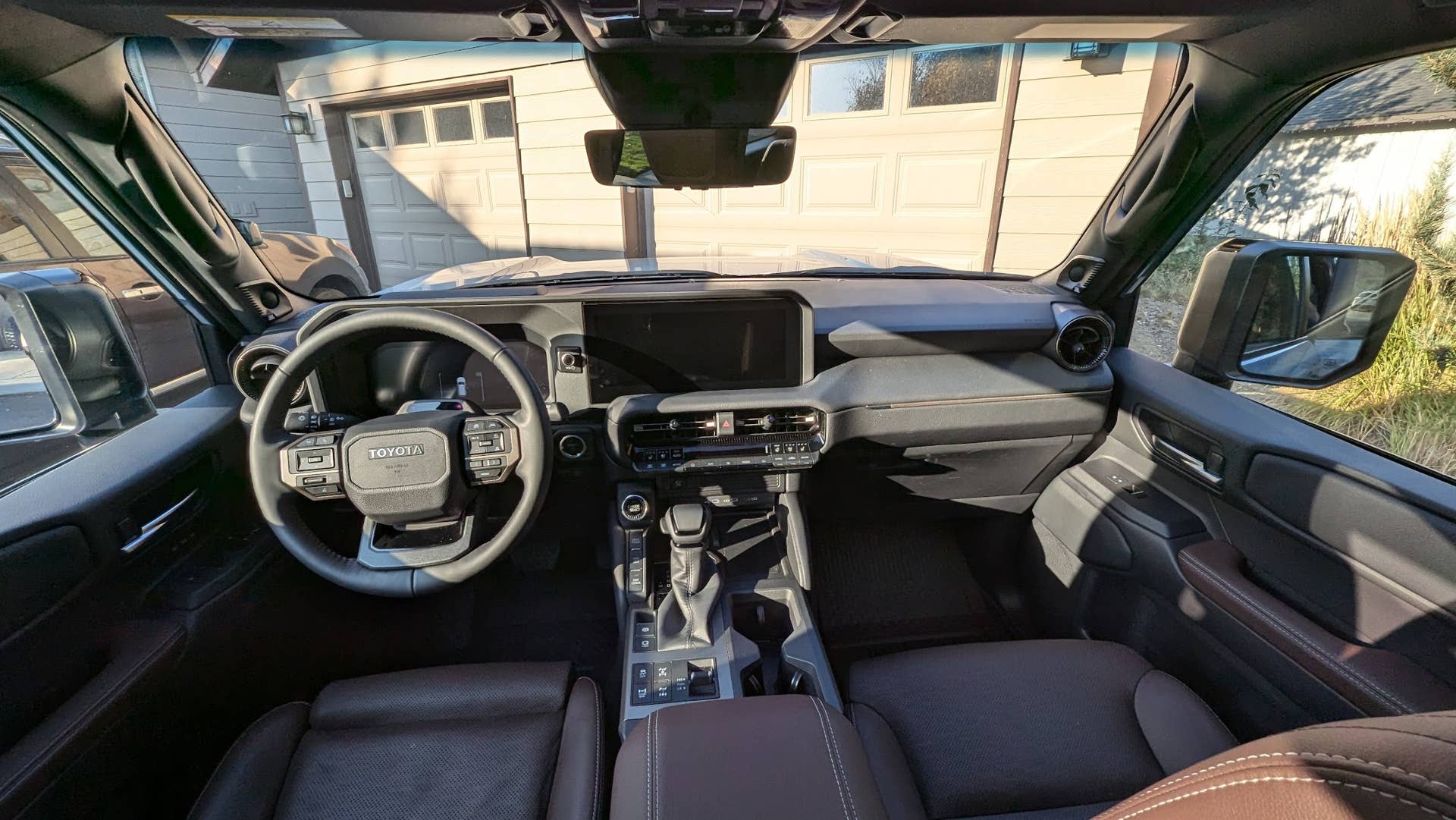The leather interior of the Land Cruiser First Edition