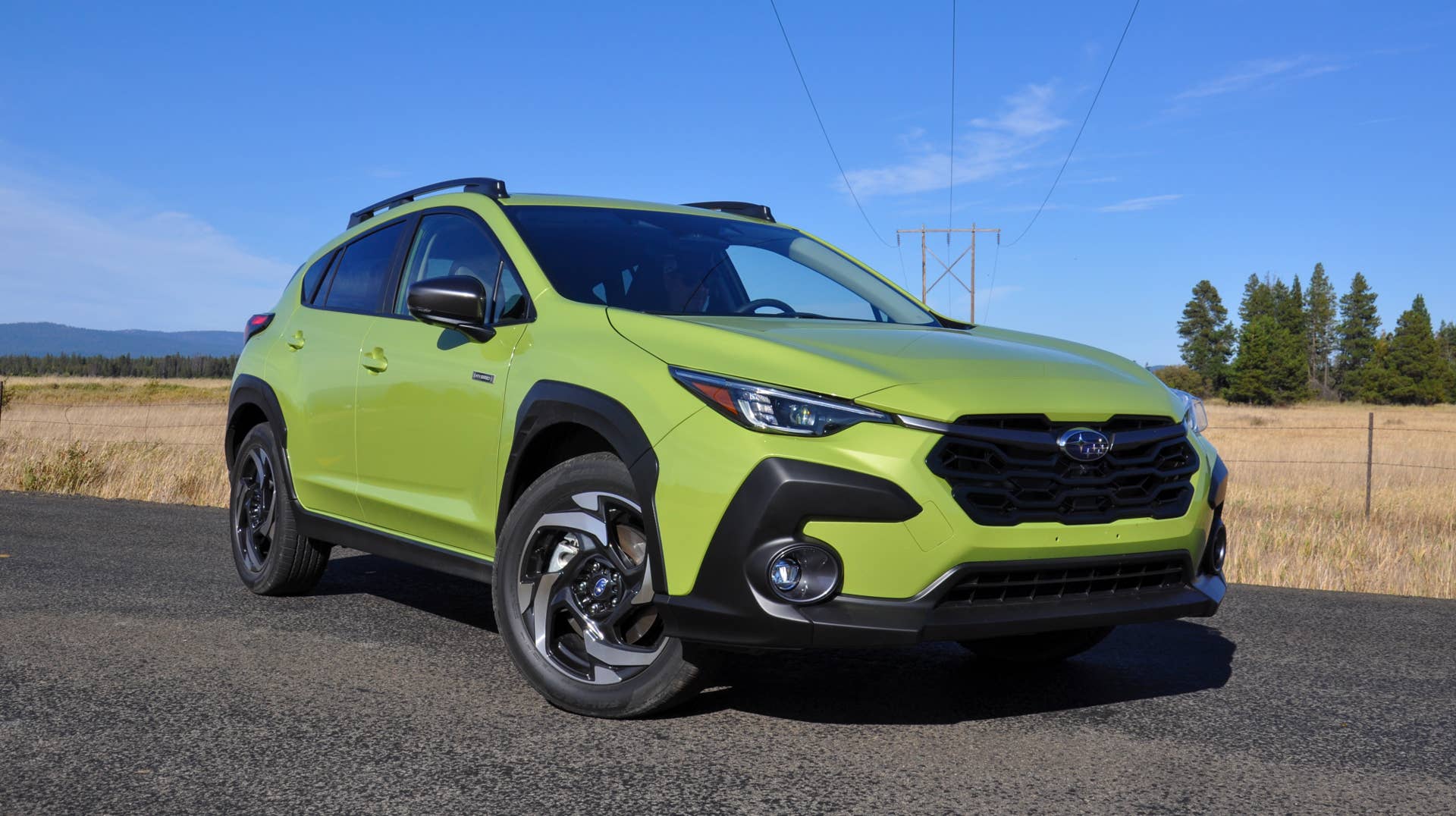 2026 Subaru Crosstrek Hybrid lime front angled view