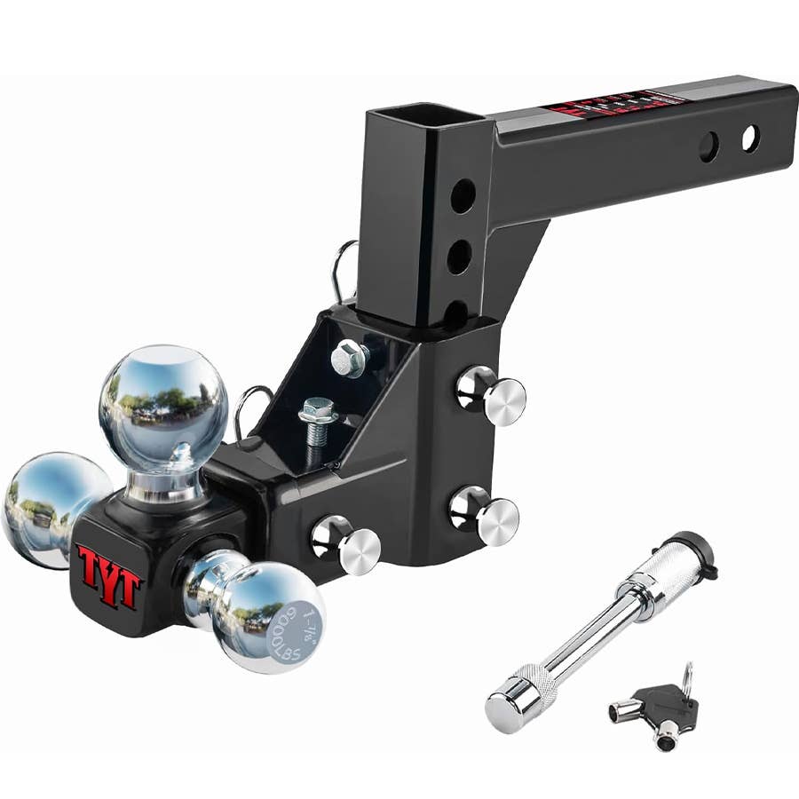 The Tyt Adjustable Trailer Hitch Ball Mount is on sale now at Amazon.