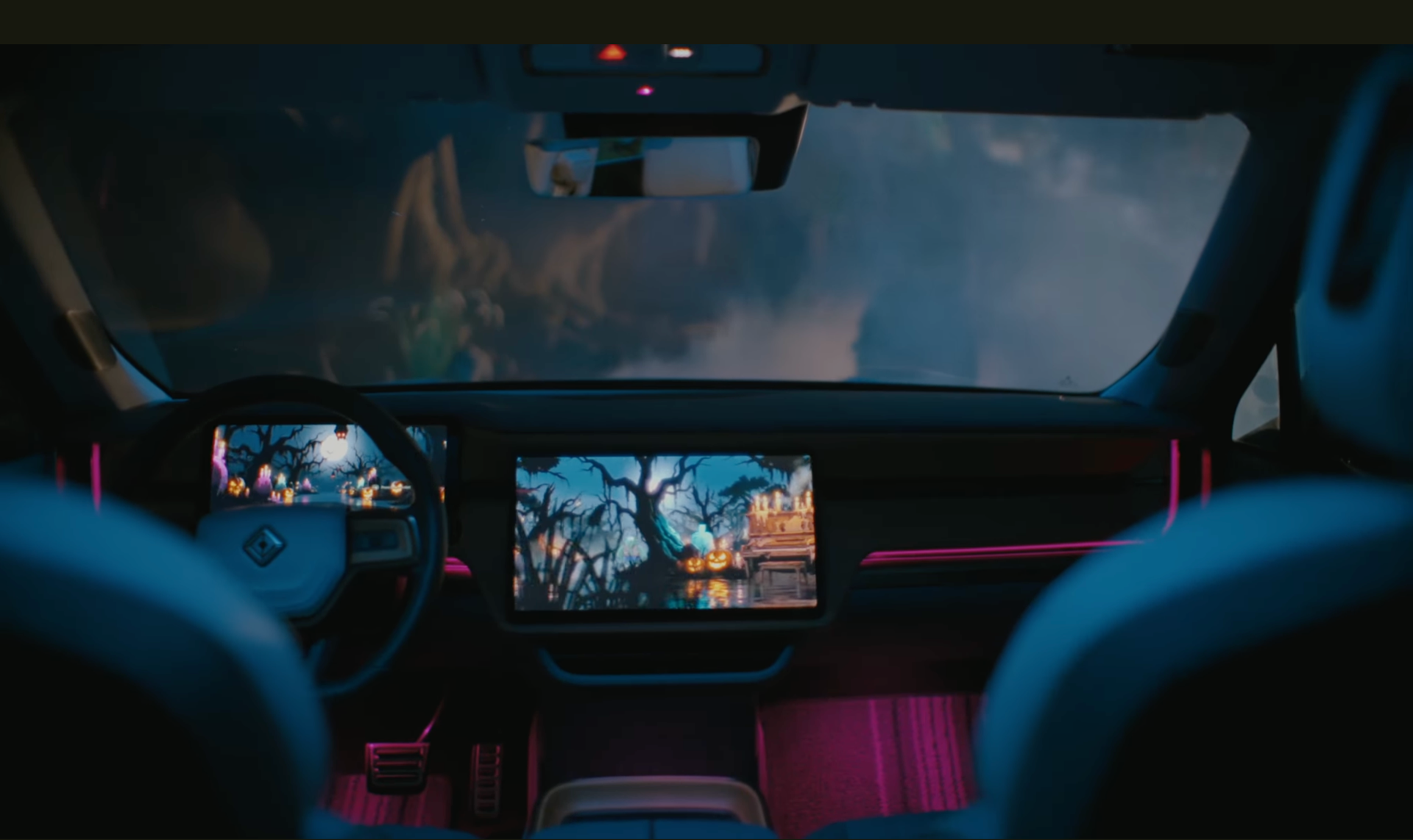 Flicker Animation Effect Rivian Unleashes “Spooky Swamp” Mode for Halloween — Complete With ...
