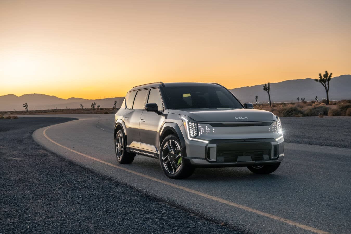 A front three quarter image of the Kia EV9 SUV