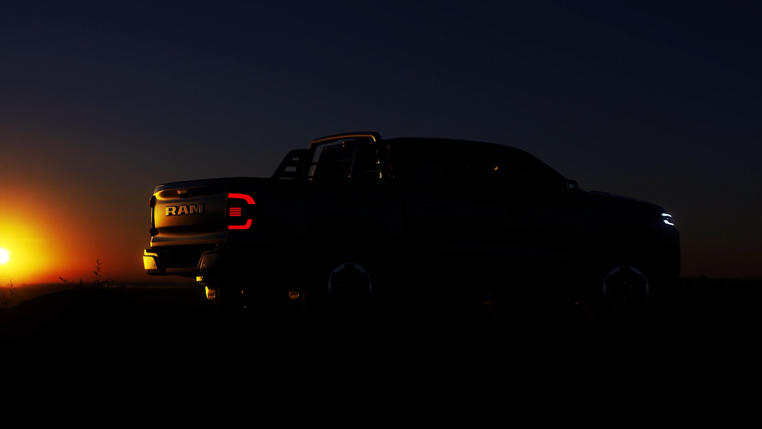 Ram Dakota South America teaser rear quarter
